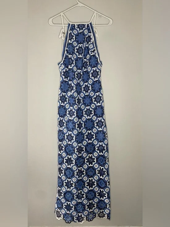 Maje Three-tone Crochet Dress in Blue Size 38(M) - Picture 6 of 11